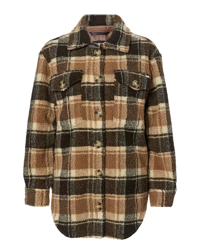 Women Oversize Sterling Sherpa Shacket Douglas Plaid Buffalo David Bitton Jackets