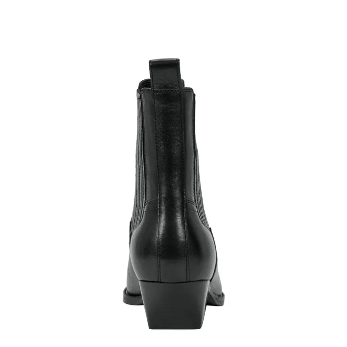 Women Pryce Western Bootie Black Leather Marc Fisher Booties