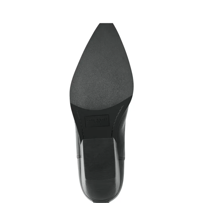 Women Pryce Western Bootie Black Leather Marc Fisher Booties