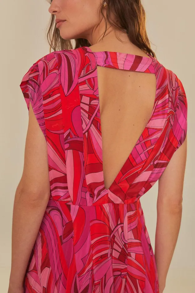 Women Red Endless Summer V Neck Midi Dress Endless Summer Red FARM Rio Midi Dresses