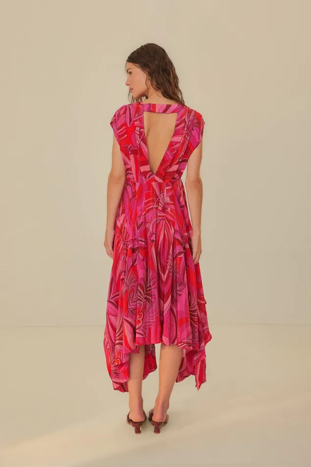 Women Red Endless Summer V Neck Midi Dress Endless Summer Red FARM Rio Midi Dresses