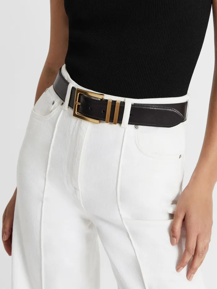 Women Reiss Belts Brompton Leather Belt Black