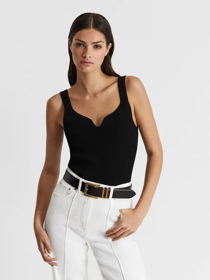 Women Reiss Belts Brompton Leather Belt Black