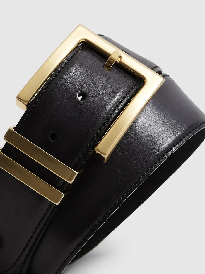 Women Reiss Belts Brompton Leather Belt Black