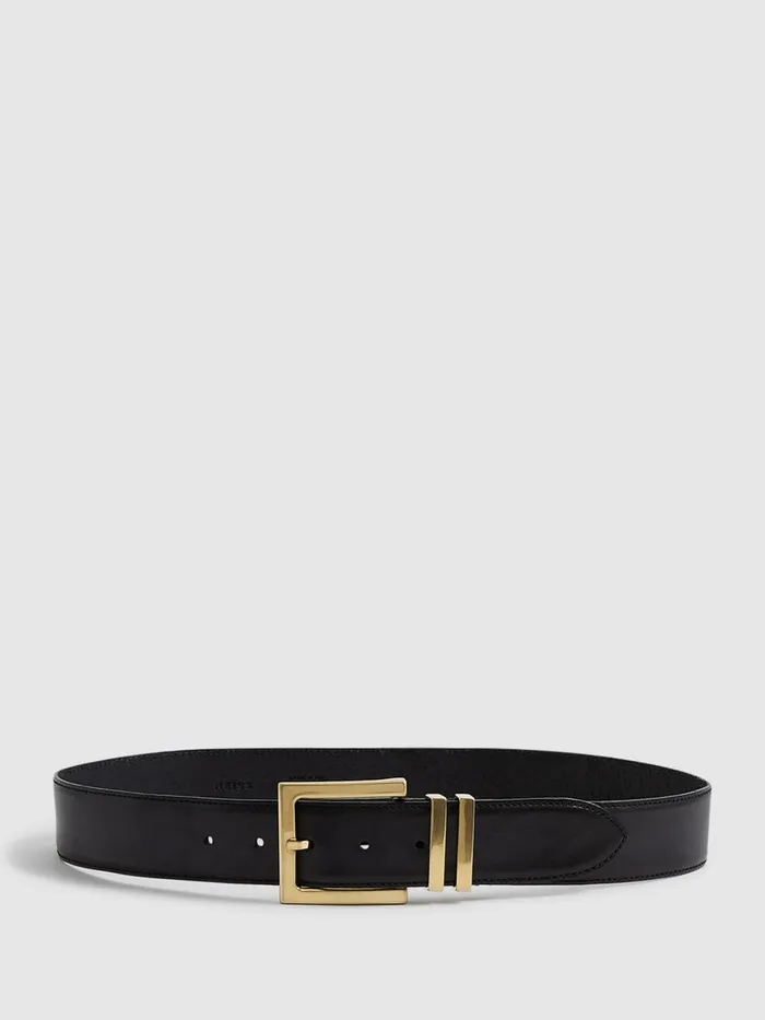 Women Reiss Belts Brompton Leather Belt Black