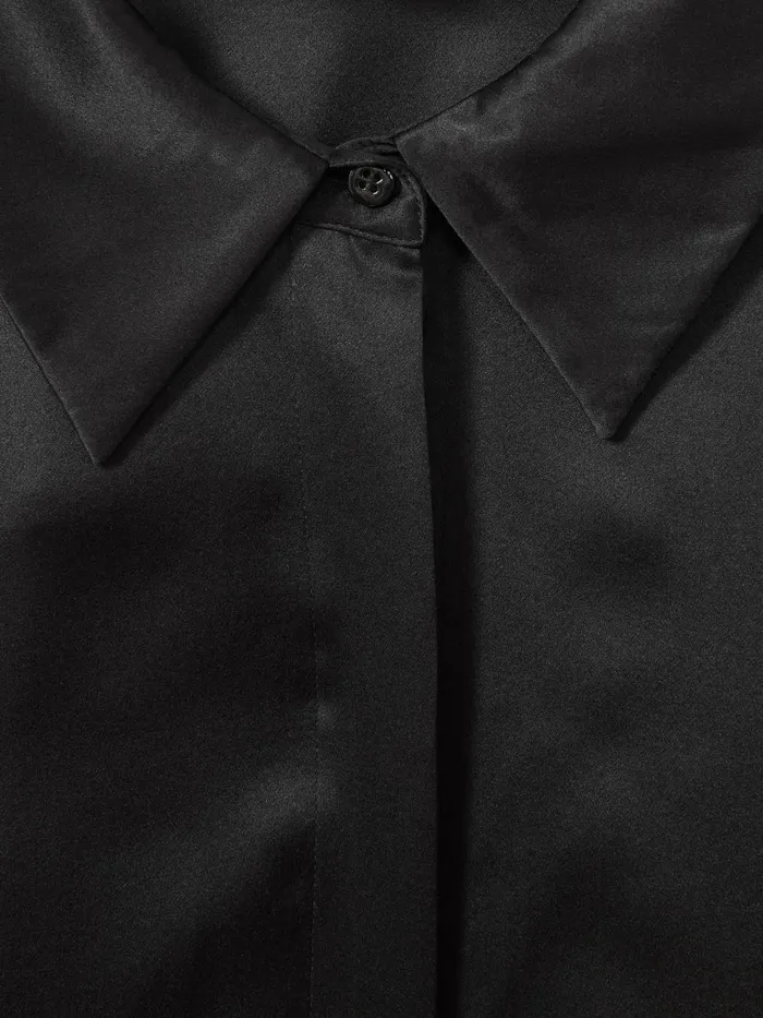 Women Reiss Blouses and Shirts Hailey Silk Shirt Black