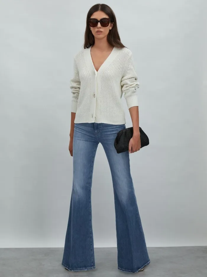 Women Reiss Brands High Rise Flared Jeans Gabriella Blue