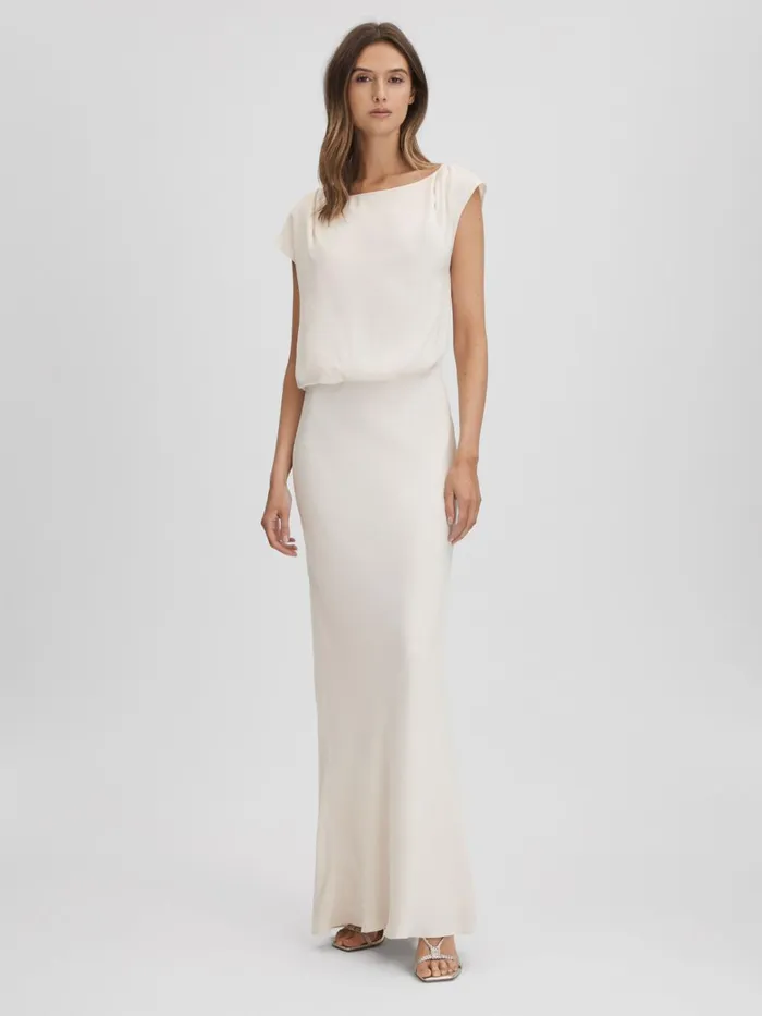 Women Reiss Dresses Rupa Draped Maxi Dress Ivory