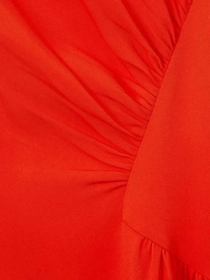 Women Reiss Dresses Stacey Ruched Midi Dress Orange