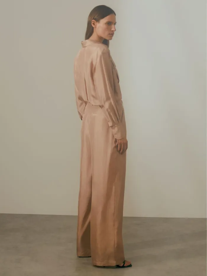 Women Reiss Jumpsuits and Playsuits Belted Wide Leg Jumpsuit Camel