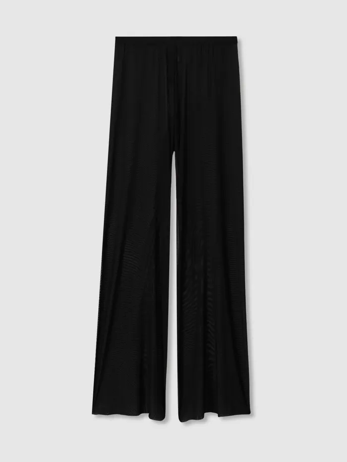 Women Reiss Pants American Good American Sheer Mesh Drawstring Trousers Black