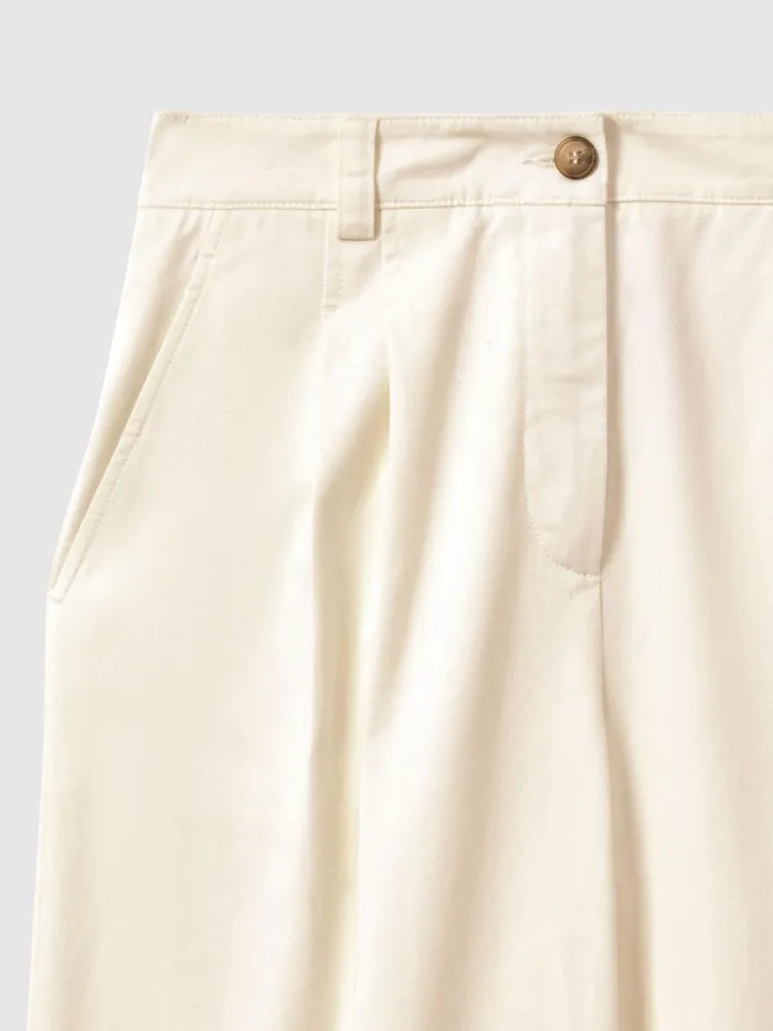 Women Reiss Pants Astrid Cotton Blend Wide Leg Trousers White