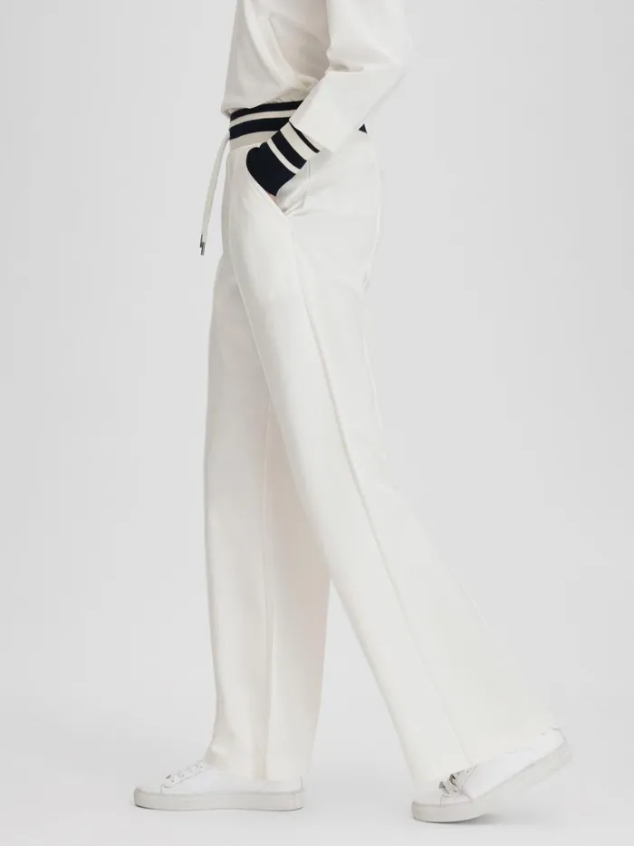 Women Reiss Pants Lexi Striped Drawstring Waistband Joggers Navyivory