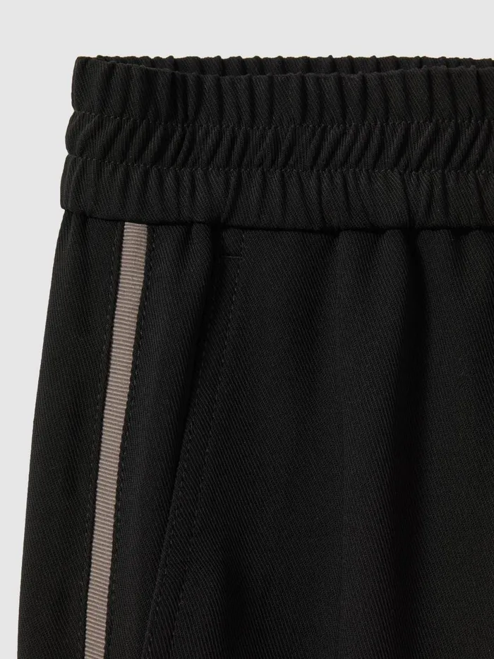 Women Reiss Pants Remi Elasticated Side Stripe Trousers Black