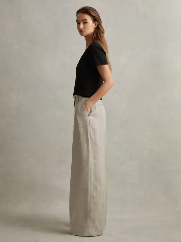 Women Reiss Tops Becca Cotton Blend Ribbed VNeck Top Black