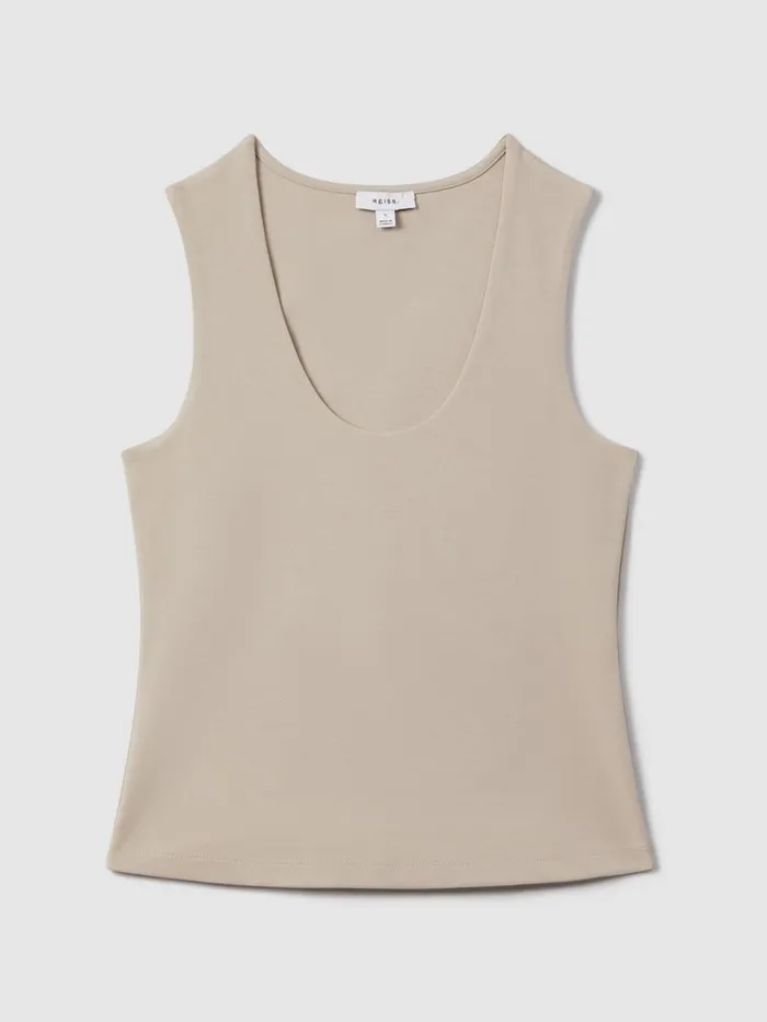 Women Reiss Tops Courtney Scoop Neck Vest Neutral