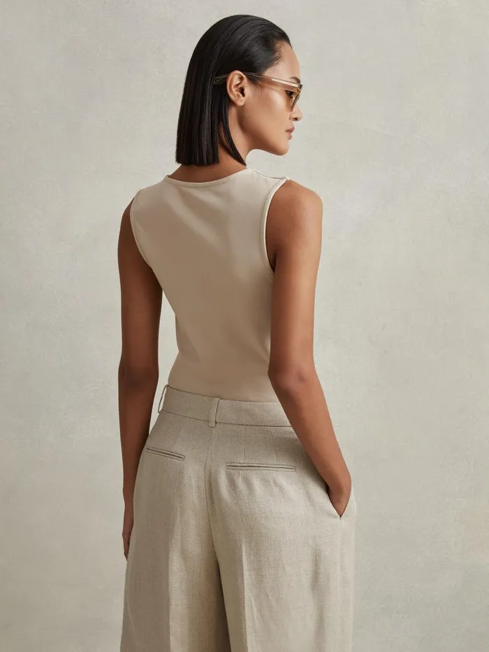 Women Reiss Tops Courtney Scoop Neck Vest Neutral