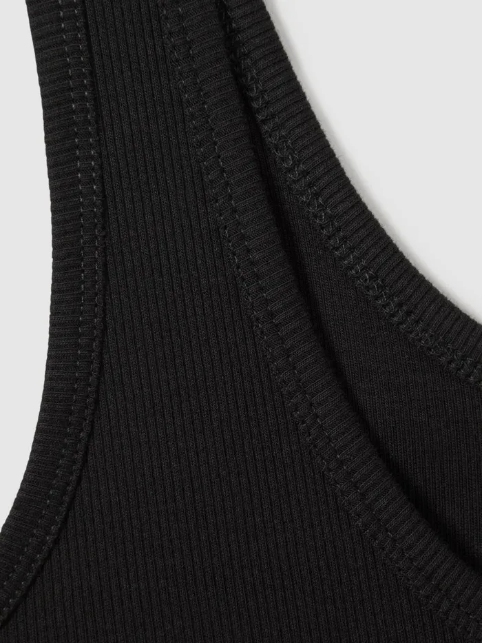 Women Reiss Tops Violet Ribbed Cotton Blend Vest Black