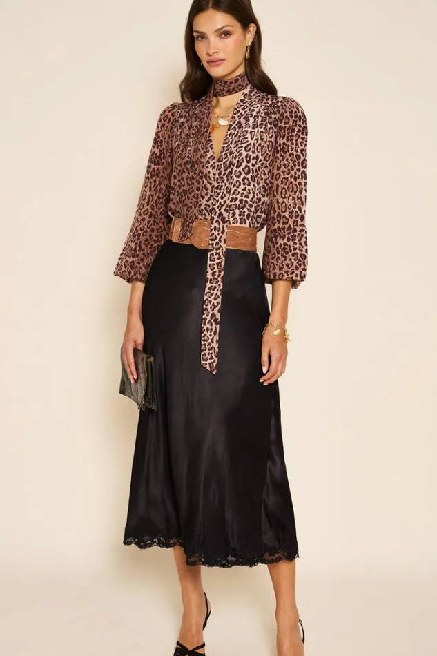 Women RIXO All Clothing Crystal Midi Skirt Black