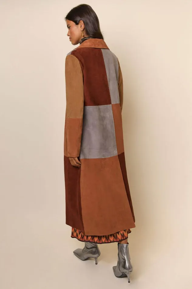 Women RIXO Coats And Jackets Lindsey Suede Coat Patchwork Autumn