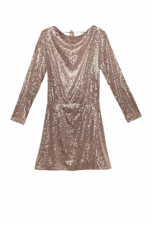 Women RIXO Last Chance Cissi Backless Mini Dress Embellishment Gold