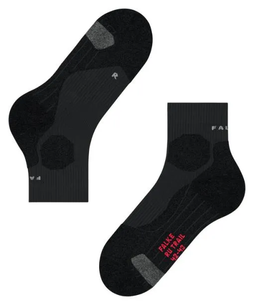 Women RU Trail Grip Women Women Running Socks Black FALKE Running Socks
