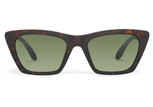 Women Sahara Matte Blonde Tortoise Bottle Green TOMS Sunglasses
