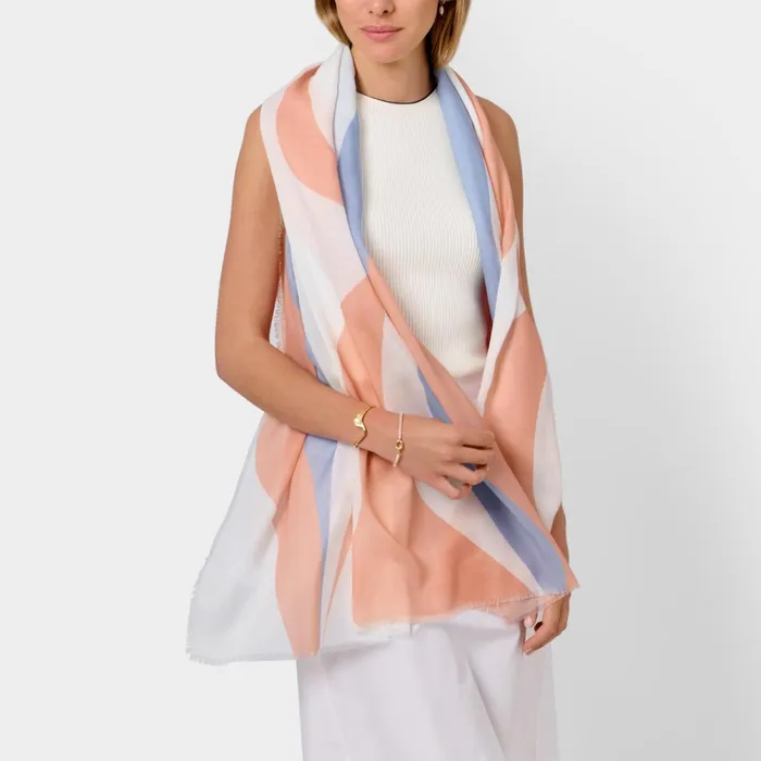 Women Scarves and Womenswear Katie Loxton Flowing Vine Printed Scarf 8211 Blue Peony Blush And White Women Scarves and Womenswear Katie Loxton Flowing Vine Printed Scarf 8211 Blue Peony Blush And White