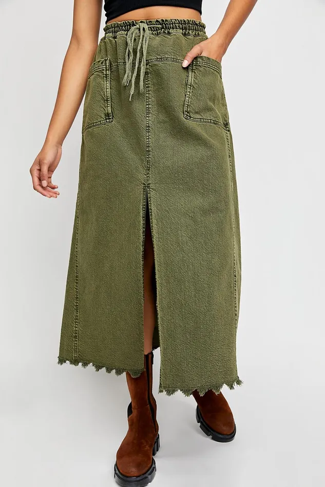 Women Skirts Free People Like This Maxi Skirt Olive Sparrow