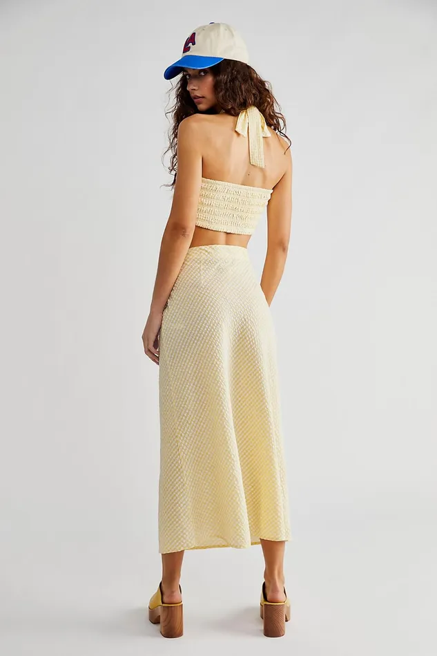 Women Skirts Free People Met My Match Set Yellow Combo