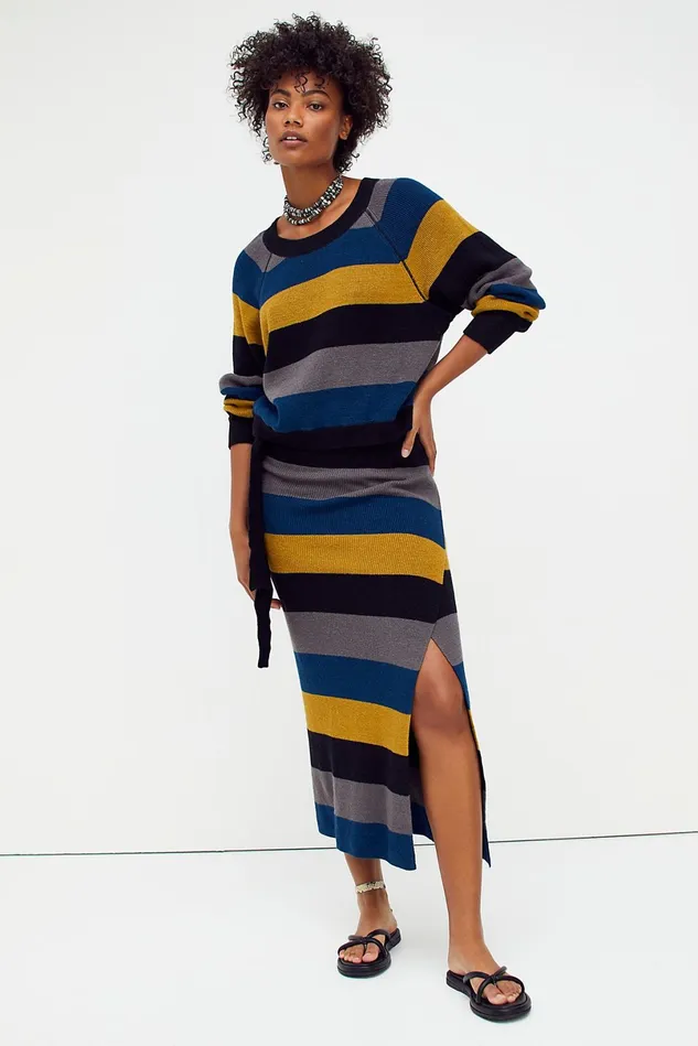 Women Skirts Free People Striped Eyes On You Set Dark Combo