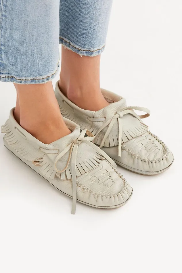 Women Slippers Free People Isadore Moccasin Bone