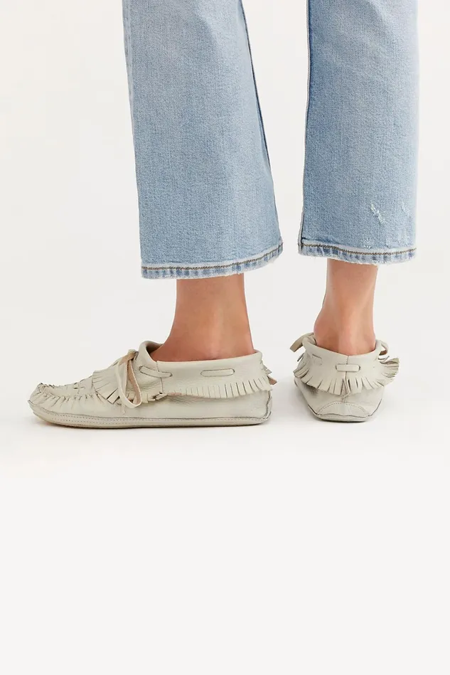 Women Slippers Free People Isadore Moccasin Bone