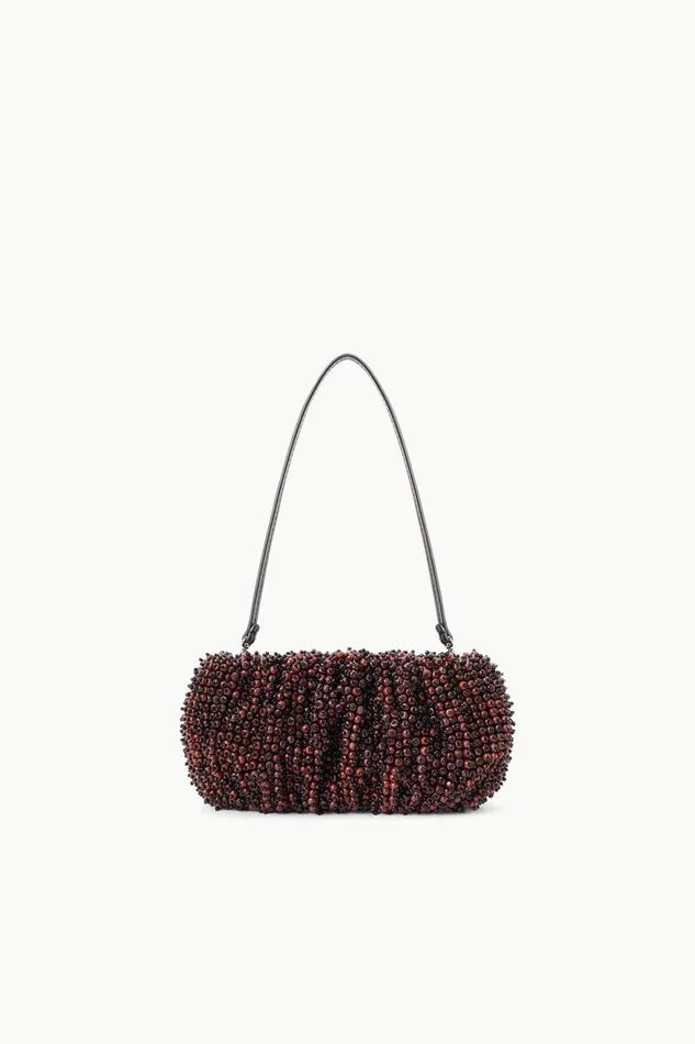 Women STAUD Beaded BEADED BEAN BAG MAHOGANY BLACK