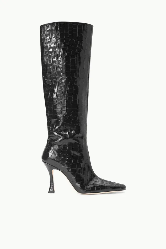 Women STAUD Boots CAMI BOOT BLACK CROC EMBOSSED