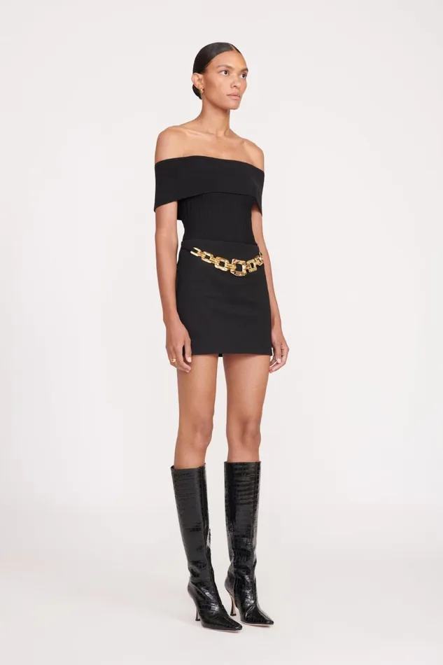 Women STAUD Boots CAMI BOOT BLACK CROC EMBOSSED Women STAUD Boots CAMI BOOT BLACK CROC EMBOSSED