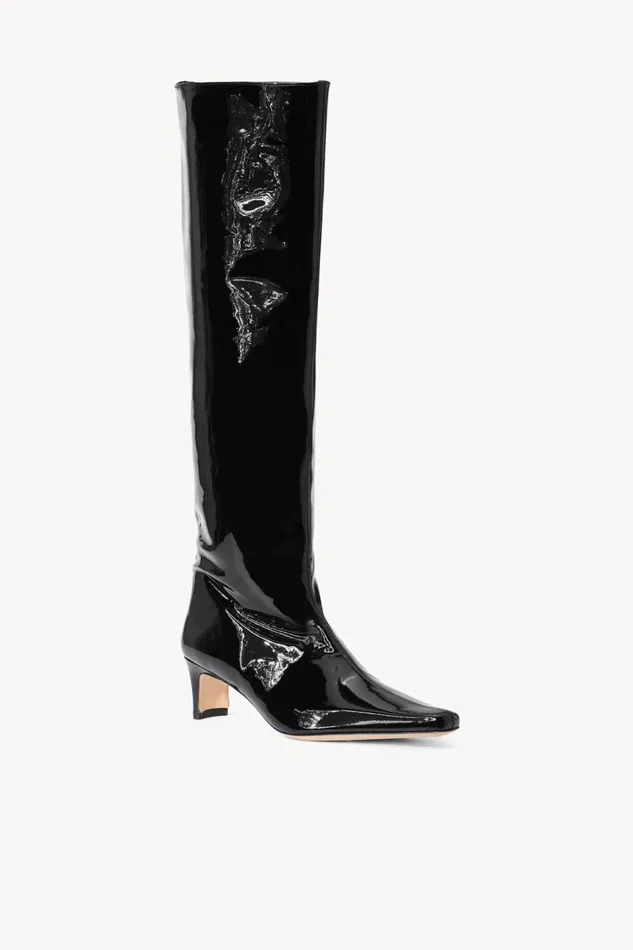 Women STAUD Boots WALLY BOOT BLACK PATENT Women STAUD Boots WALLY BOOT BLACK PATENT