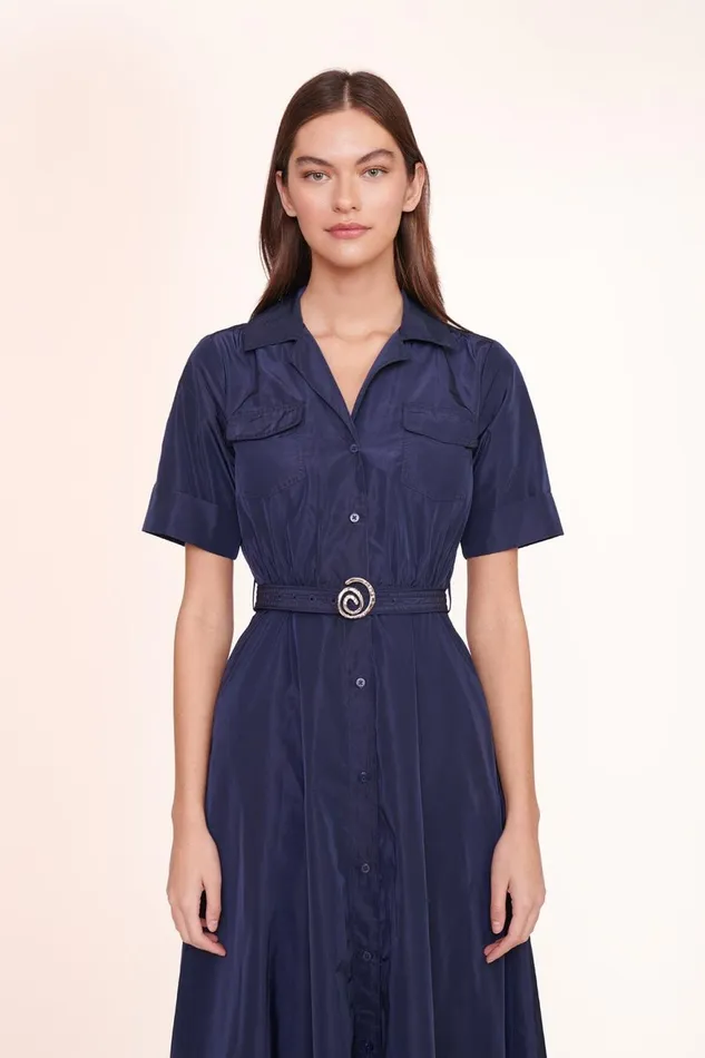 Women STAUD Dresses SWIRL SHIRT DRESS NAVY