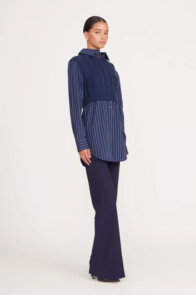 Women STAUD Knits COOPER TOP NAVY PINSTRIPE Women STAUD Knits COOPER TOP NAVY PINSTRIPE