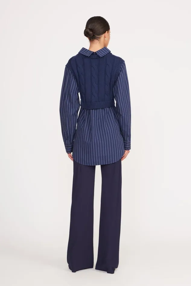 Women STAUD Knits COOPER TOP NAVY PINSTRIPE Women STAUD Knits COOPER TOP NAVY PINSTRIPE