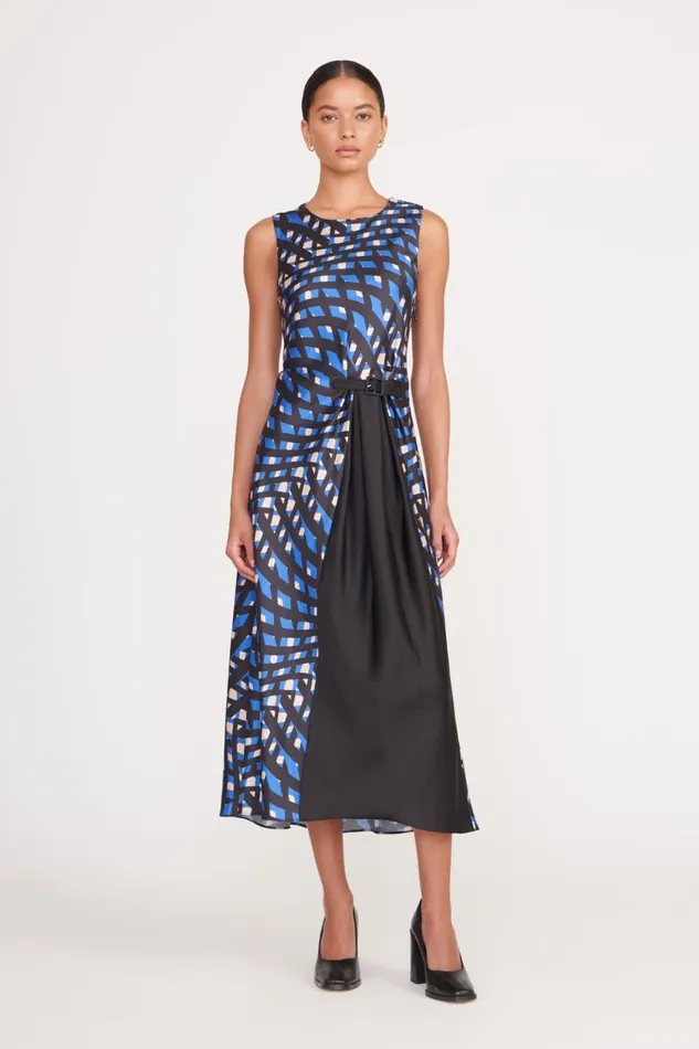 Women STAUD Occasion Dresses MATERIALITY DRESS PAINTED ARGYLE BLACK
