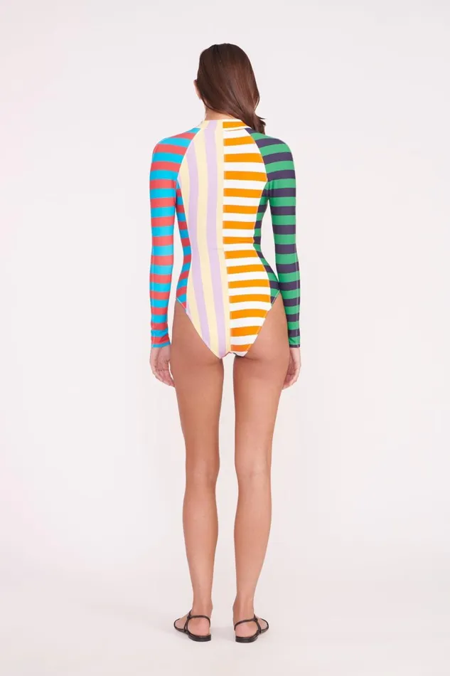 Women STAUD One Pieces AMALIA RASH GUARD CABANA STRIPE MULTI Women STAUD One Pieces AMALIA RASH GUARD CABANA STRIPE MULTI