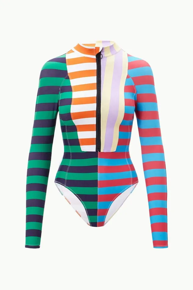 Women STAUD One Pieces AMALIA RASH GUARD CABANA STRIPE MULTI Women STAUD One Pieces AMALIA RASH GUARD CABANA STRIPE MULTI