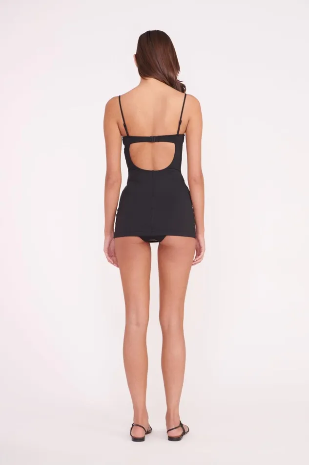 Women STAUD One Pieces MAEVE SWIM DRESS BLACK WHITE