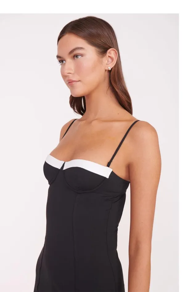 Women STAUD One Pieces MAEVE SWIM DRESS BLACK WHITE