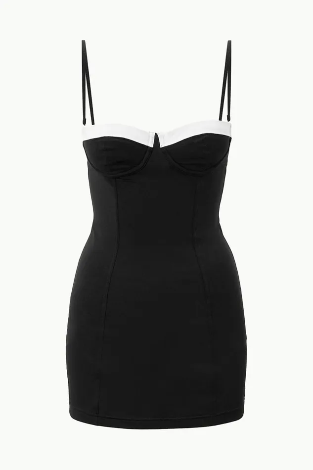 Women STAUD One Pieces MAEVE SWIM DRESS BLACK WHITE