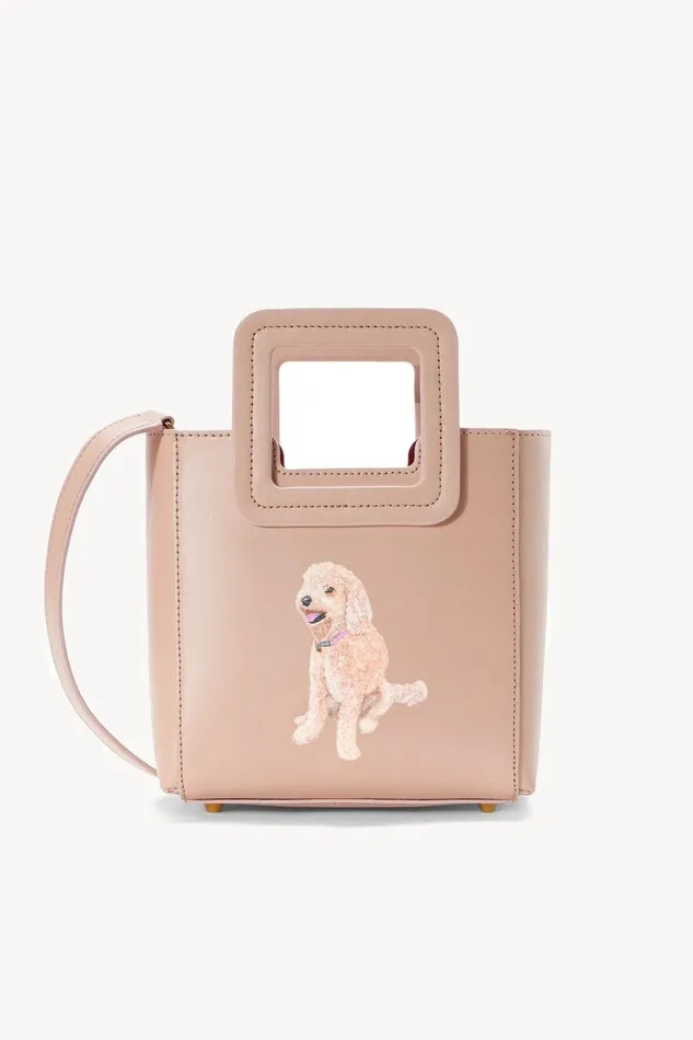 Women STAUD Pet Handbags CUSTOM MINI SHIRLEY LEATHER BAG BLUSH