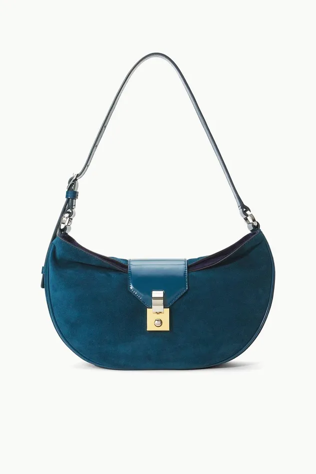 Women STAUD Shoulder MARIKE BAG INK BLUE SUEDE