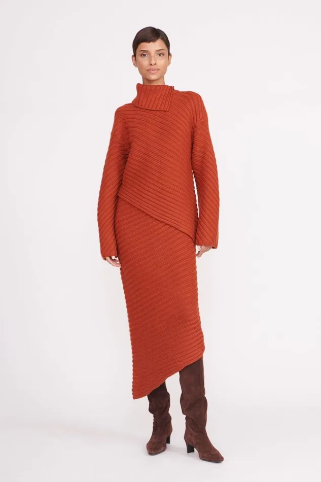 Women STAUD Skirts CANTILEVER SKIRT CINNAMON