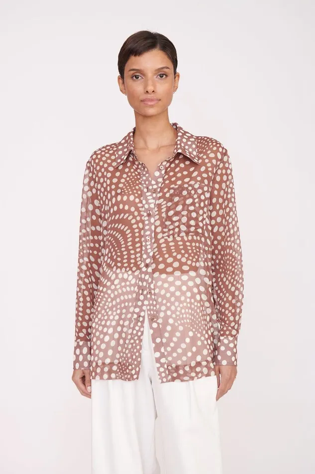 Women STAUD Tops MARTHA TUNIC CLOVE WAVY DOT